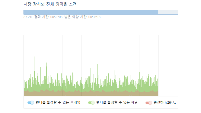 한번 스캔으로 삭제된 영상, 덮어쓰기 된