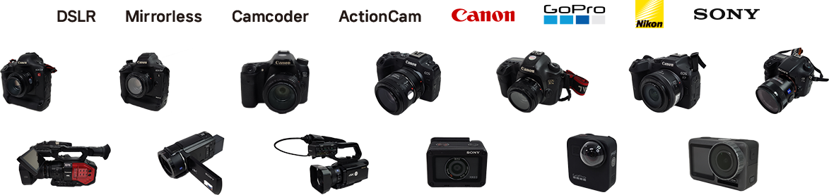 DSLR/Mirrorless/Camcoder/ActionCam/Canon/GoPro/nikon/Sony
